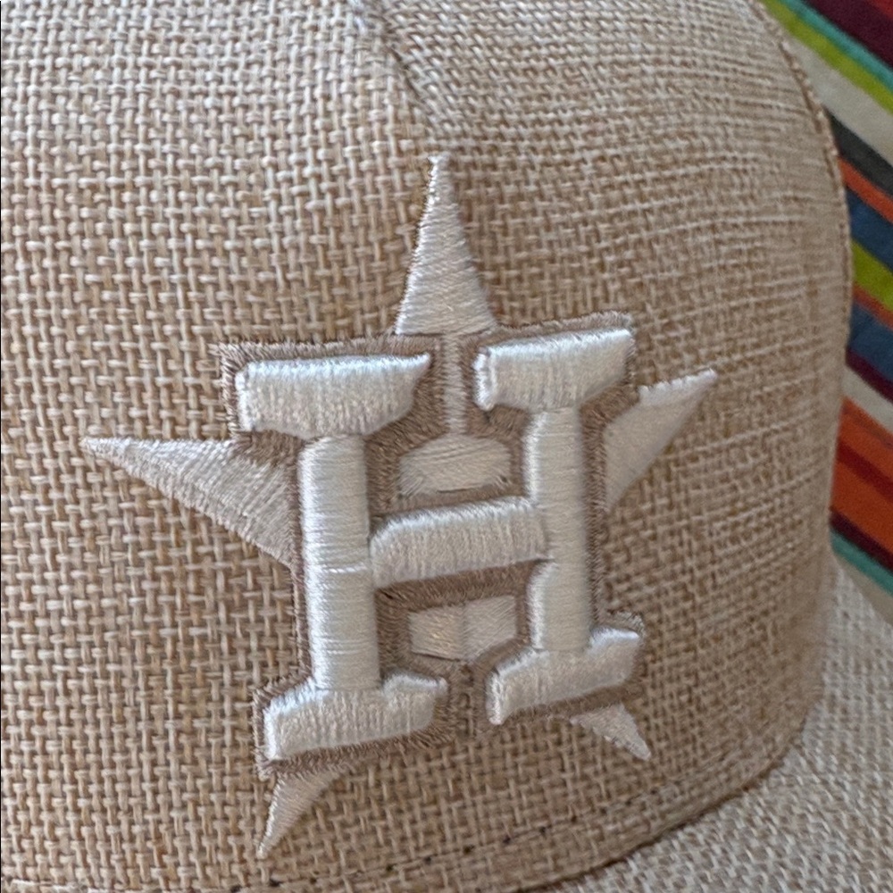 New Era Beige Textured hemp Houston Astros Cap cool era micro adjustable nwt - Picture 5 of 13
